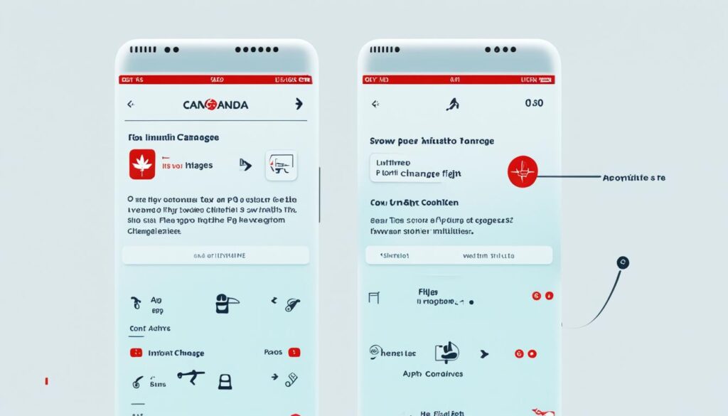 Air Canada mobile app interface